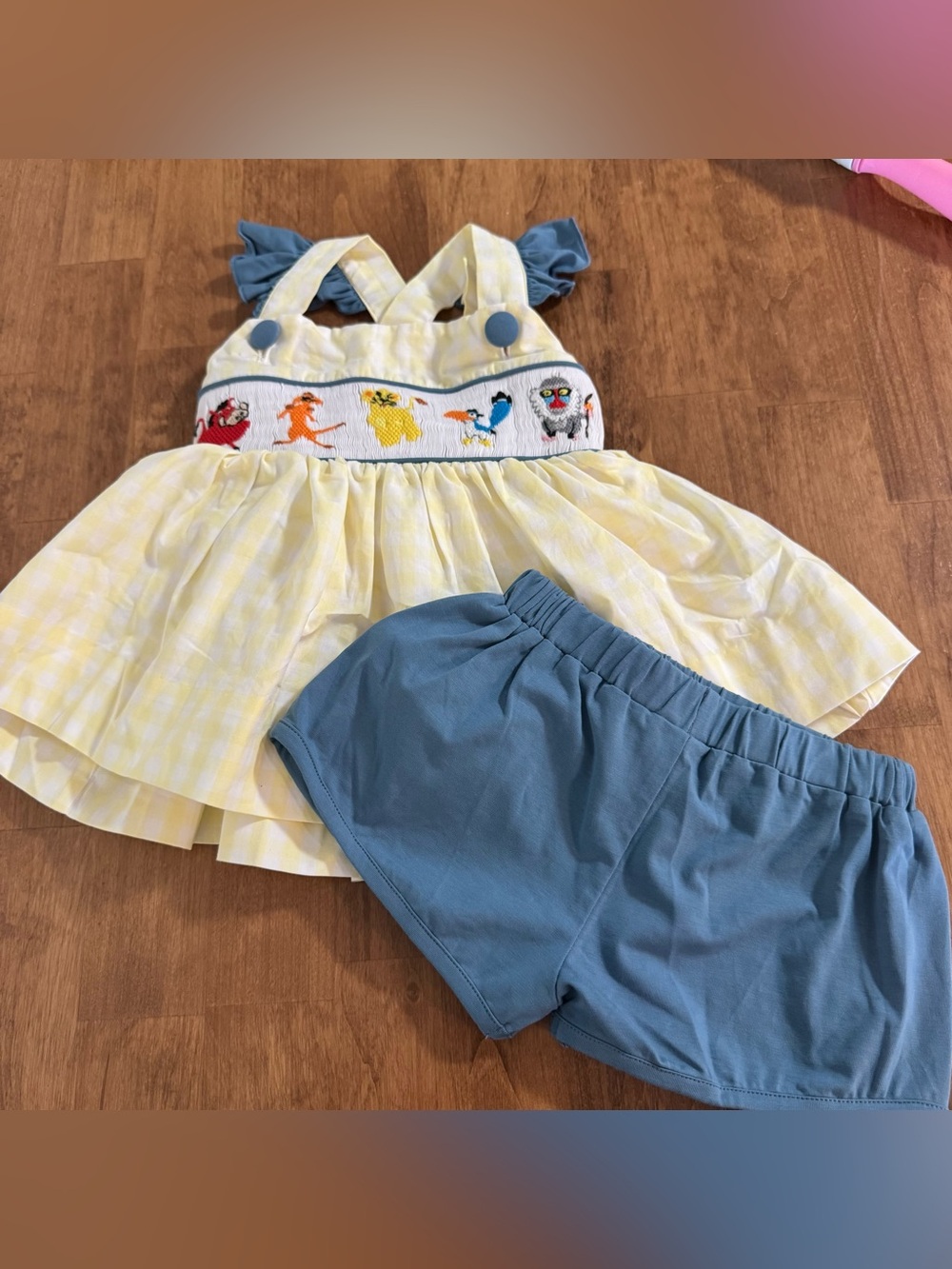 Girls The Lion King 2Pc Smocked Set Tank Top & Shorts Sz 3T NWT